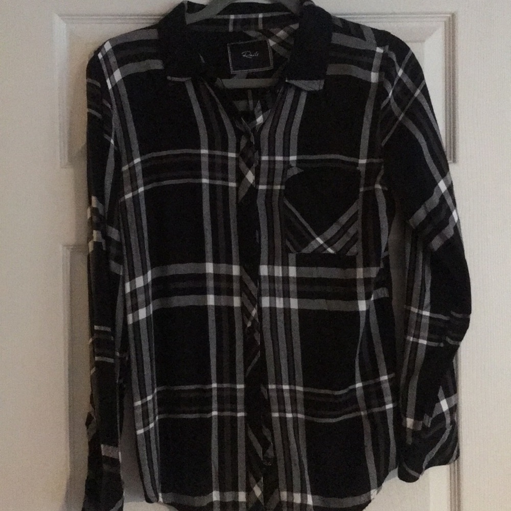 Rails button down plaid shirt